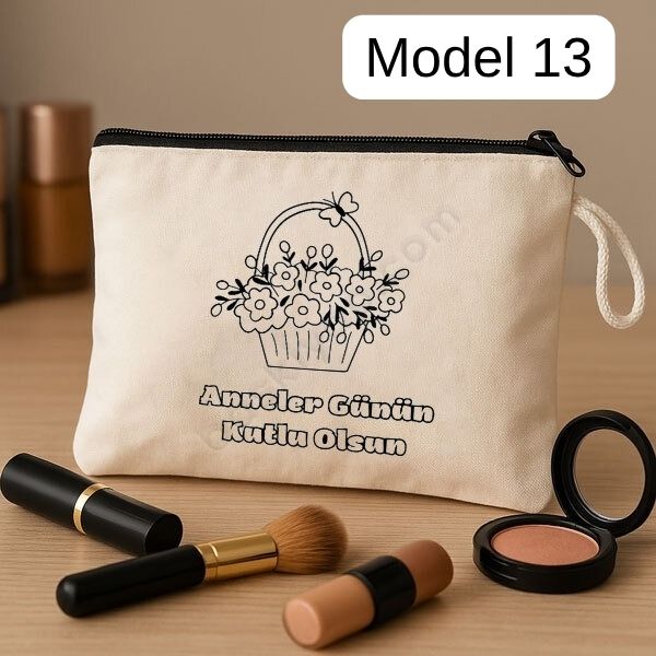 Anneler Gününe Özel Boyama Makyaj Çantası 5'Li  + Keçeli Kalem Hediyeli görsel
