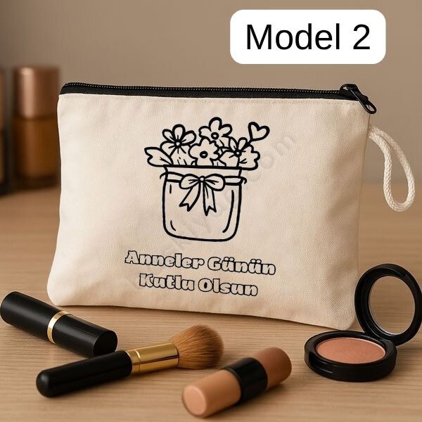 Anneler Gününe Özel Boyama Makyaj Çantası 5'Li  + Keçeli Kalem Hediyeli görsel