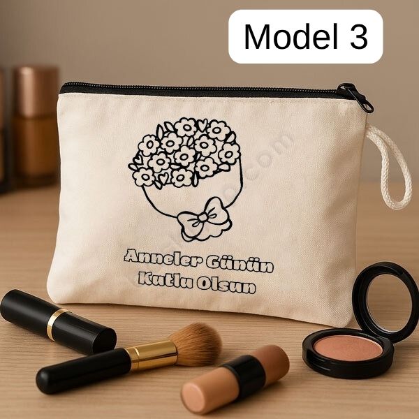 Anneler Gününe Özel Boyama Makyaj Çantası 5'Li  + Keçeli Kalem Hediyeli görsel