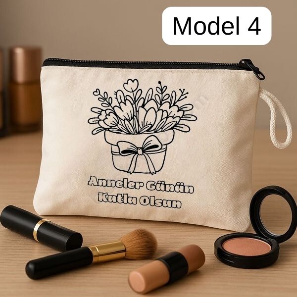 Anneler Gününe Özel Boyama Makyaj Çantası 5'Li  + Keçeli Kalem Hediyeli görsel