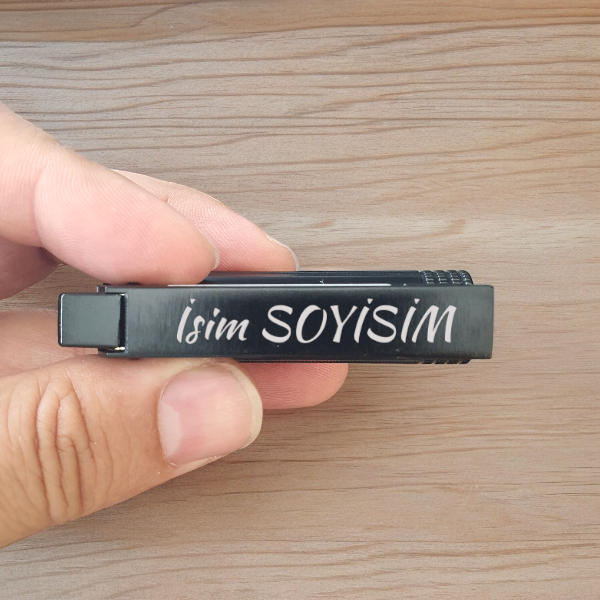 Siyah Desenli Metal Manyetolu Çakmak - Görsel 2