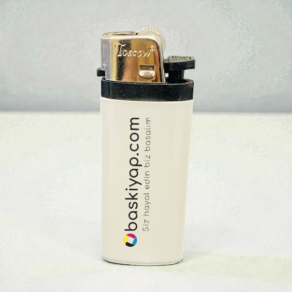 Taşlı Promosyon Çakmak - Beyaz görsel