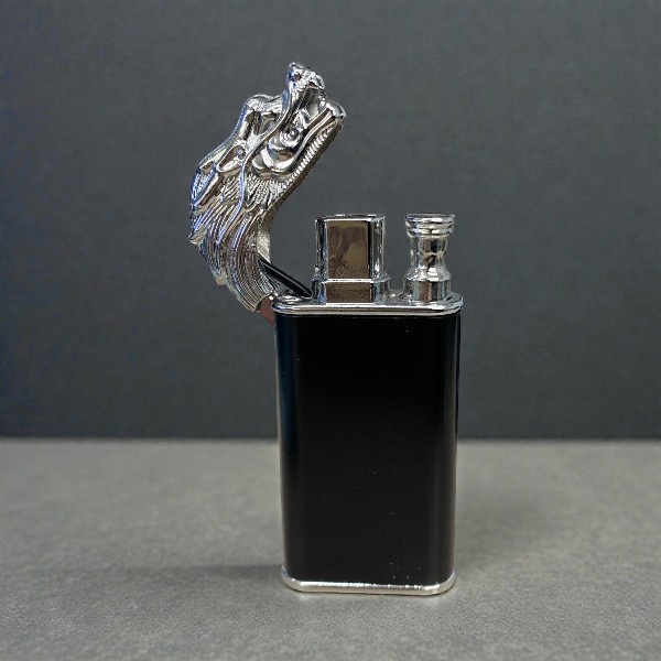 Kişiye Özel Timsah Başlı Çakmak - Gümüş görsel