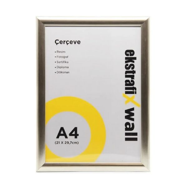 Sertifika Ve Fotoğraf Çerçevesi A4 Gümüş görsel