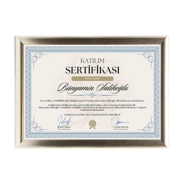 Sertifika Ve Fotoğraf Çerçevesi A4 Beyaz görsel