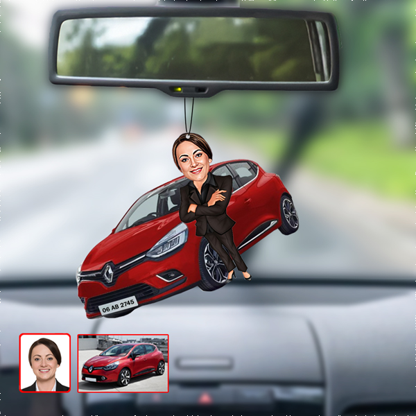 Kişiye Özel Arabalı Dikiz Aynası Süsü Kadın - Görsel 1