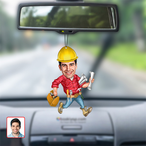 Mühendis Karikatürlü Dikiz Ayna Süsü Model 1 - Görsel 1