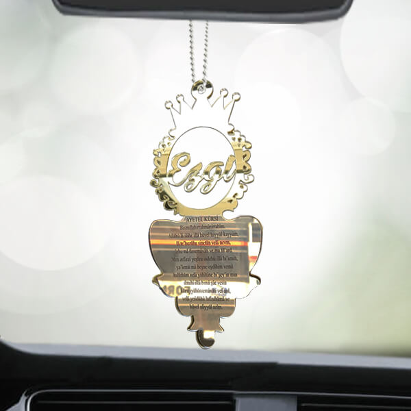 Taç Ayetel Kürsi Dikiz Aynası Süsü - Görsel 1