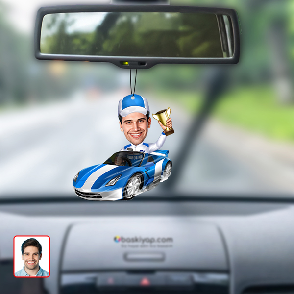 Yarış Pilotu Dikiz Ayna Süsü Fotoğraflı Kişiye Özel - Görsel 1