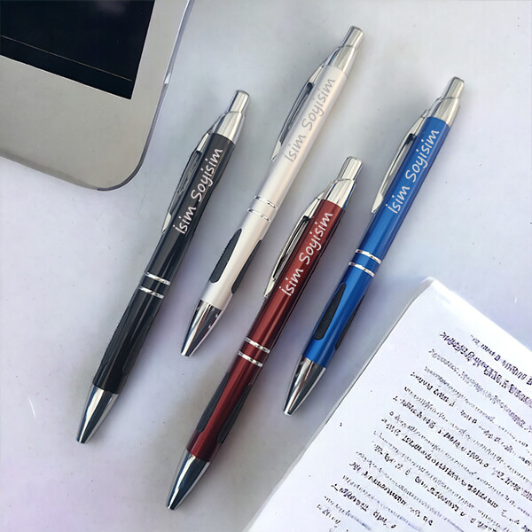 Kişiye Özel Silikonlu Metal Lazer Kazıma Tükenmez Kalem