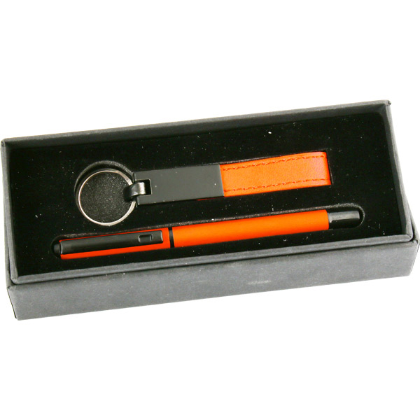 Kişiye Özel Roller Kalem Ve Anahtarlık 2'Li Set - Turuncu
