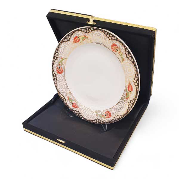 Kişiye Özel Kaligrafi Yazılı Porselen Tabak - Kadife Kutulu - Görsel 4