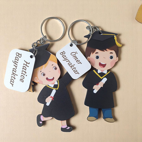 Kişiye Özel Hediyelik Ahşap Mezuniyet Anahtarlık - Görsel 1