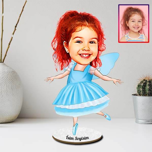 Kişiye Özel Peri Kızı Karikatürlü Biblo - Görsel 2