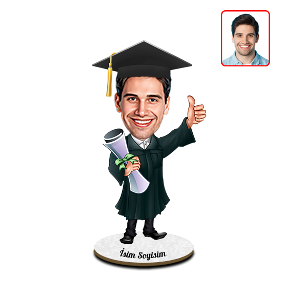 Kişiye Özel Erkek Mezuniyet Karikatürlü Biblo - Görsel 1