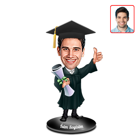Kişiye Özel Erkek Mezuniyet Karikatürlü Biblo - Görsel 2