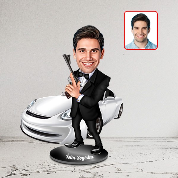Kişiye Özel Ajan Karikatür Biblo - Görsel 2