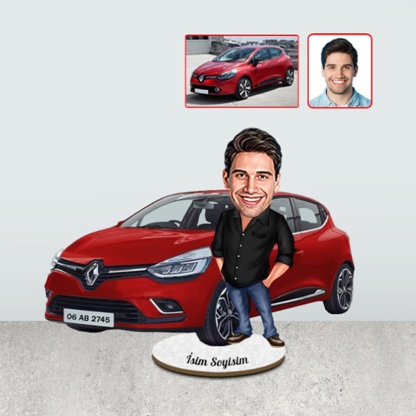 Kendi Aracınızla Size Özel Arabalı Karikatür Biblo - Erkek - Görsel 1