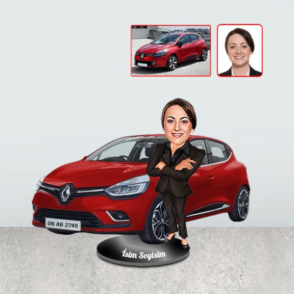 Kendi Aracınızla Size Özel Arabalı Karikatür Biblo - Kadın - Görsel 2