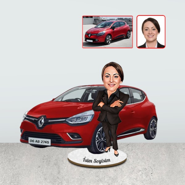 Kendi Aracınızla Size Özel Arabalı Karikatür Biblo - Kadın - Görsel 1