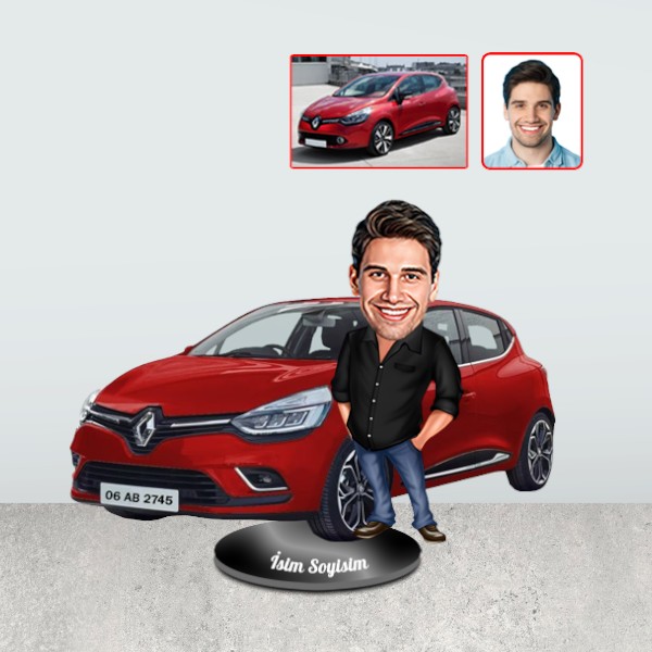 Kendi Aracınızla Size Özel Arabalı Karikatür Biblo - Erkek - Görsel 2