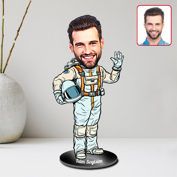 Erkek Astronot Karikatürlü Biblo - Görsel 2