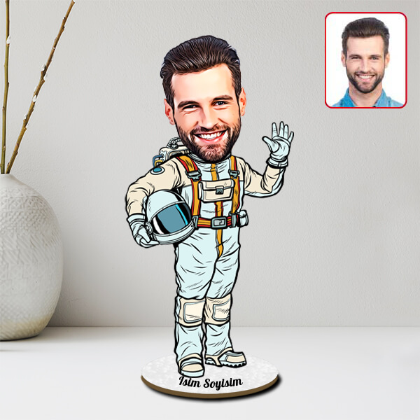 Erkek Astronot Karikatürlü Biblo - Görsel 1