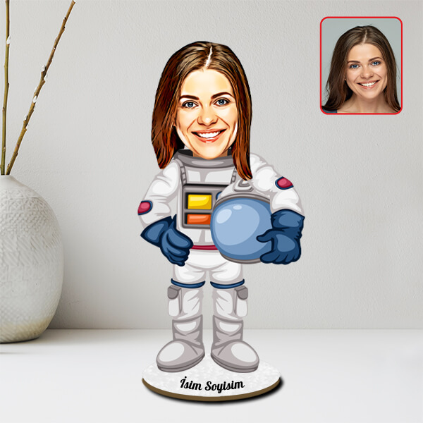 Kadın Astronot Karikatürlü Biblo - Görsel 2