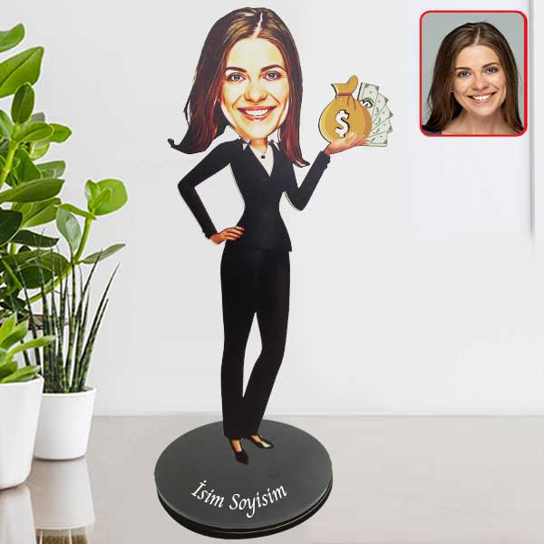 Kişiye Özel Bankacı Karikatürlü Biblo Model 10 - Görsel 2