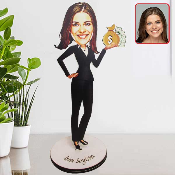 Kişiye Özel Bankacı Karikatürlü Biblo Model 10 - Görsel 1