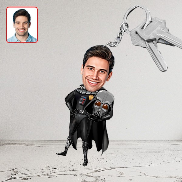 Kişiye Özel Kara Lord Karikatür Biblo Anahtarlık - Görsel 1