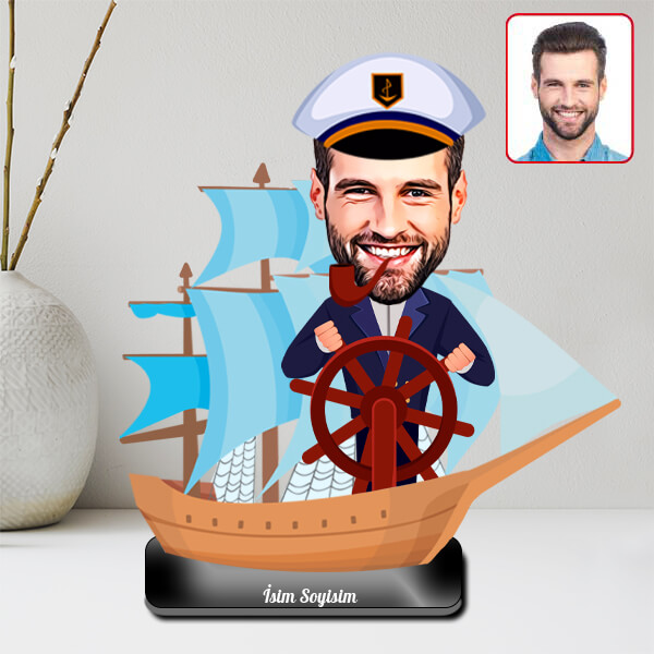 Denizci | Kaptan Karikatürlü Biblo - Görsel 2