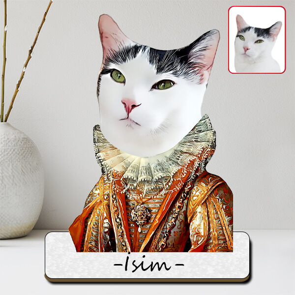 İsme Özel Kraliçe Karikatürlü Evcil Hayvan Biblosu - Görsel 1