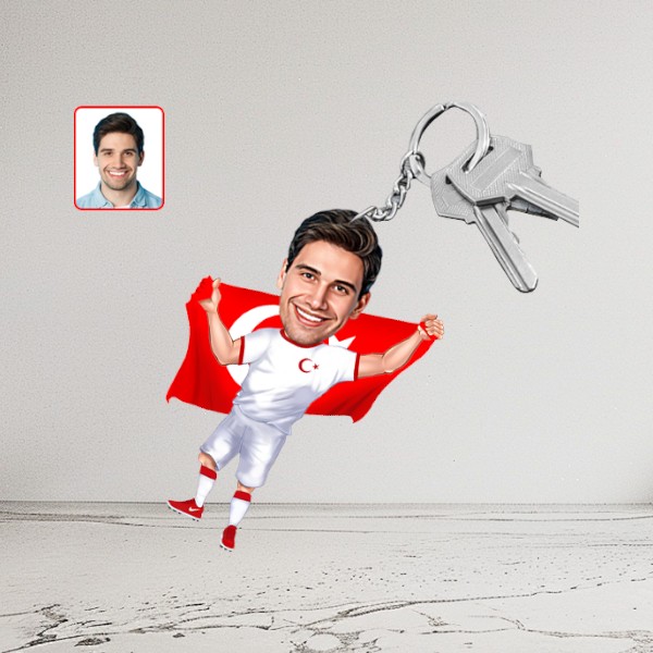 Milli Futbol Takımı Karikatür Biblo Anahtarlık - Görsel 1