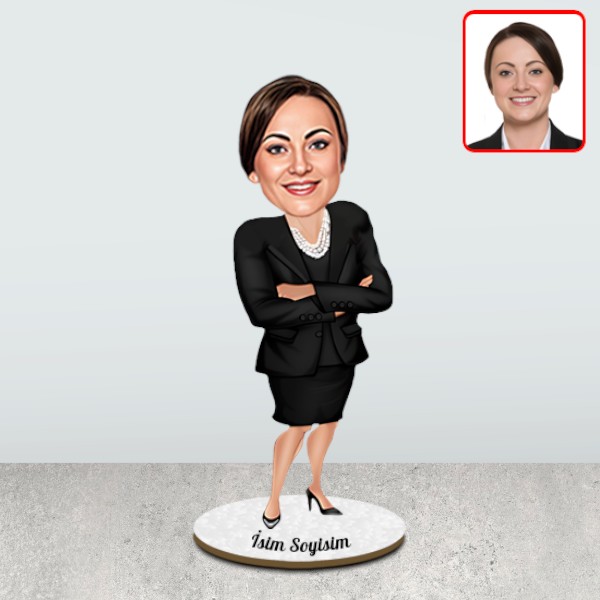 Kadın Müdür Tasarımlı Karikatür Biblo - Görsel 1