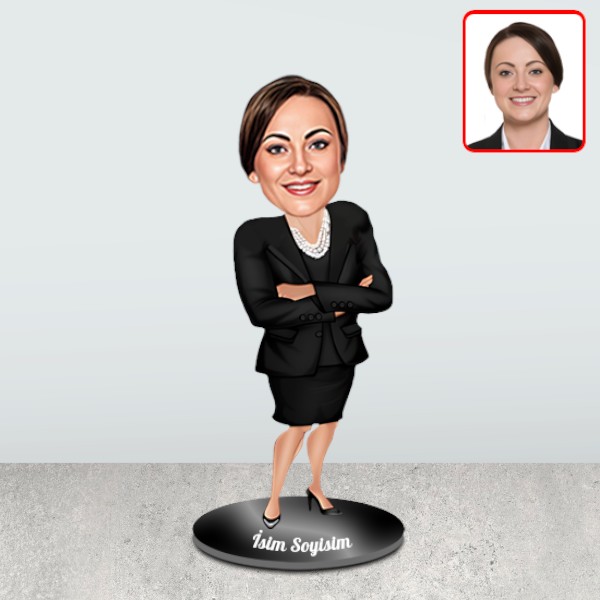 Kadın Müdür Tasarımlı Karikatür Biblo - Görsel 2