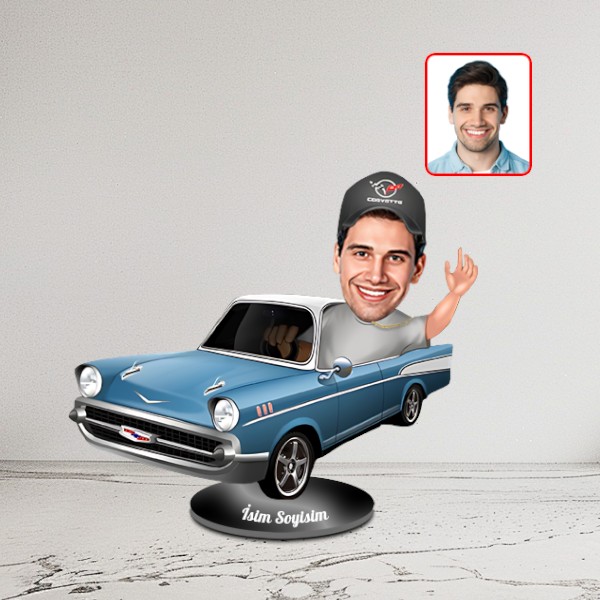 Kişiye Özel Arabalı Karikatür Biblo - Görsel 2