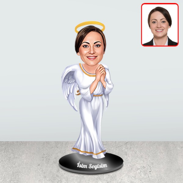 Kişiye Özel Melek Annem Tasarımlı Karikatür Biblo - Görsel 2