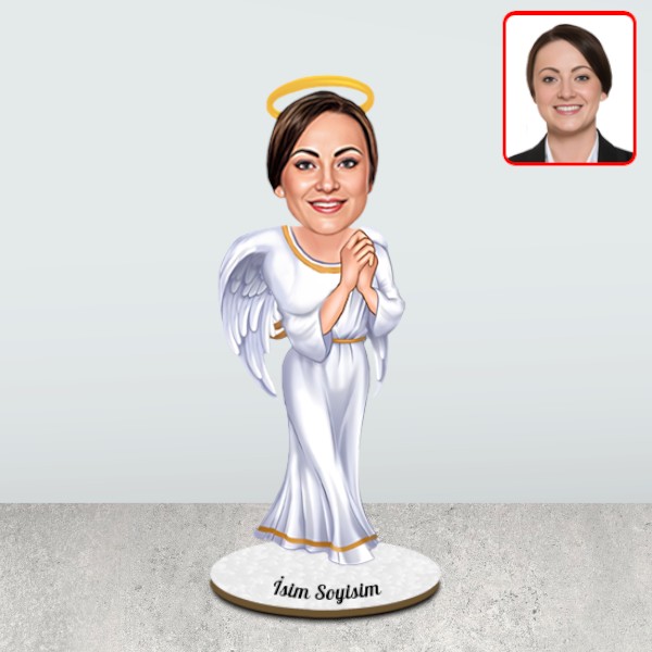 Kişiye Özel Melek Annem Tasarımlı Karikatür Biblo - Görsel 1