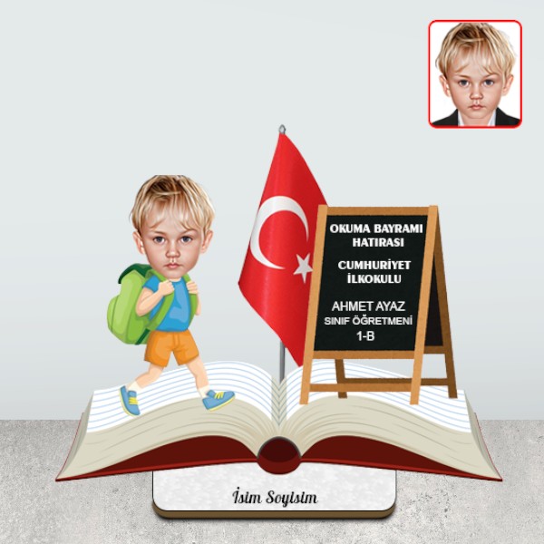 Okuma Bayramı Hediyelik Biblo Erkek Model 2 - Görsel 1