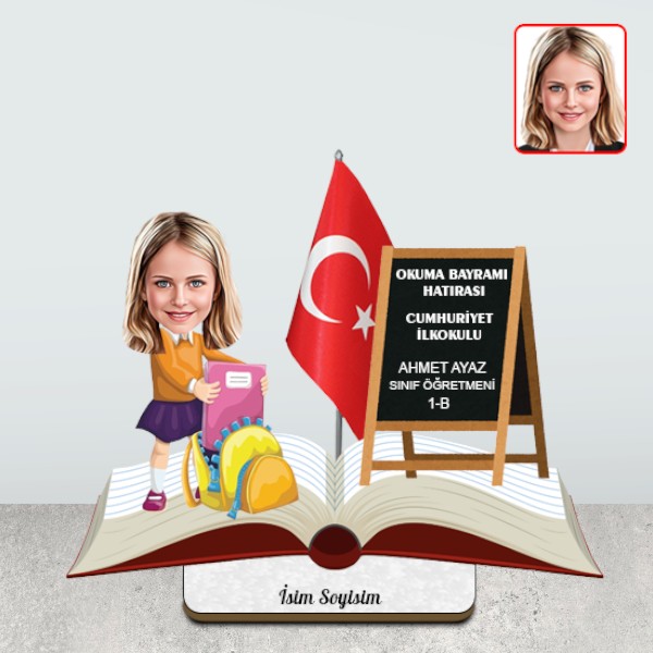 Okuma Bayramı Hediyelik Biblo Kız Model 2 - Görsel 1