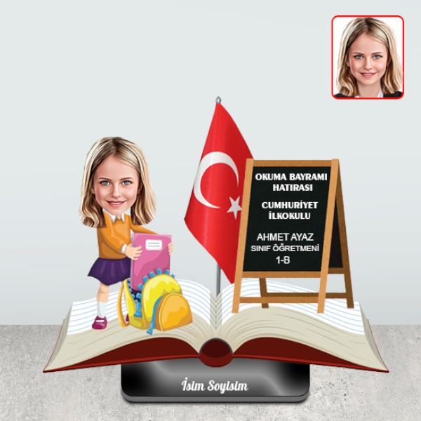 Okuma Bayramı Hediyelik Biblo Kız Model 2 - Görsel 2
