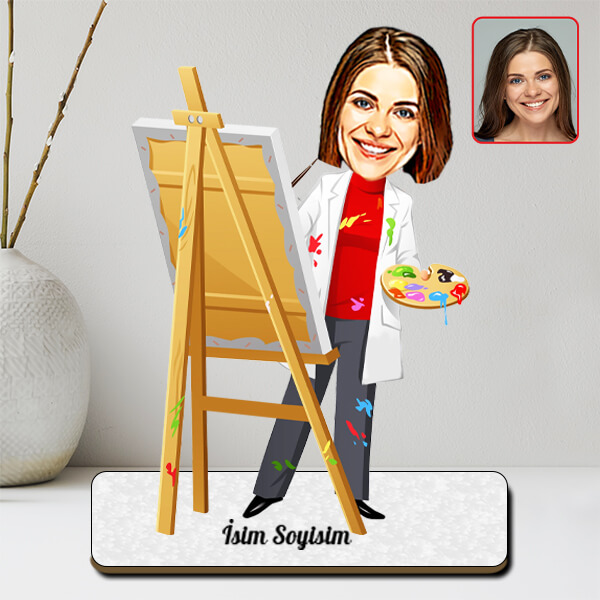 Resim Öğretmeni | Ressam Karikatürlü Biblo - Görsel 2