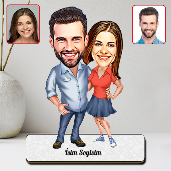 Kişiye Özel Sevgili Karikatürlü Biblo | Model - 3 - Görsel 2