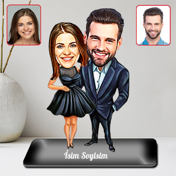 Kişiye Özel Sevgili Karikatürlü Biblo | Model - 1 - Görsel 2