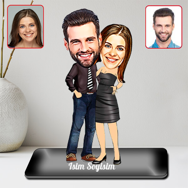 Kişiye Özel Sevgili Karikatürlü Biblo | Model - 4 - Görsel 2