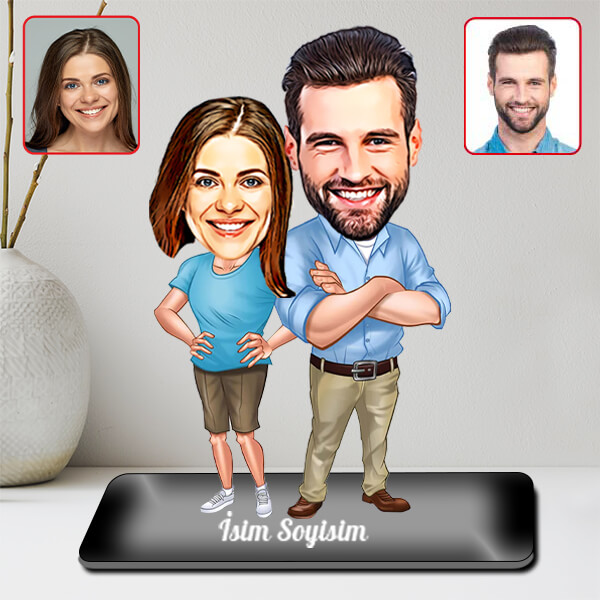 Kişiye Özel Sevgili Karikatürlü Biblo | Model - 2 - Görsel 2