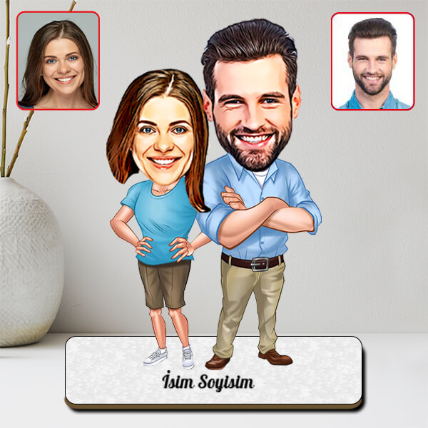 Kişiye Özel Sevgili Karikatürlü Biblo | Model - 2 - Görsel 1