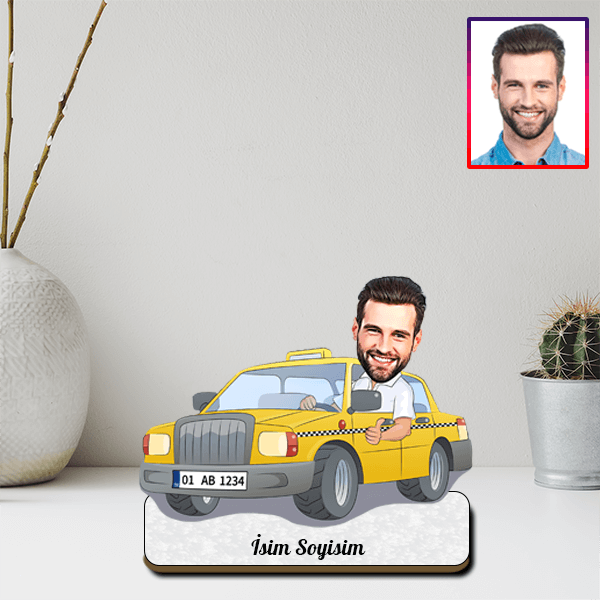 Taksici Karikatürlü Biblo - Görsel 1