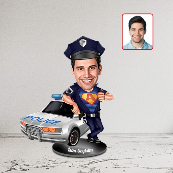 Kişiye Özel Trafik Polisi Karikatür Biblo - Görsel 2